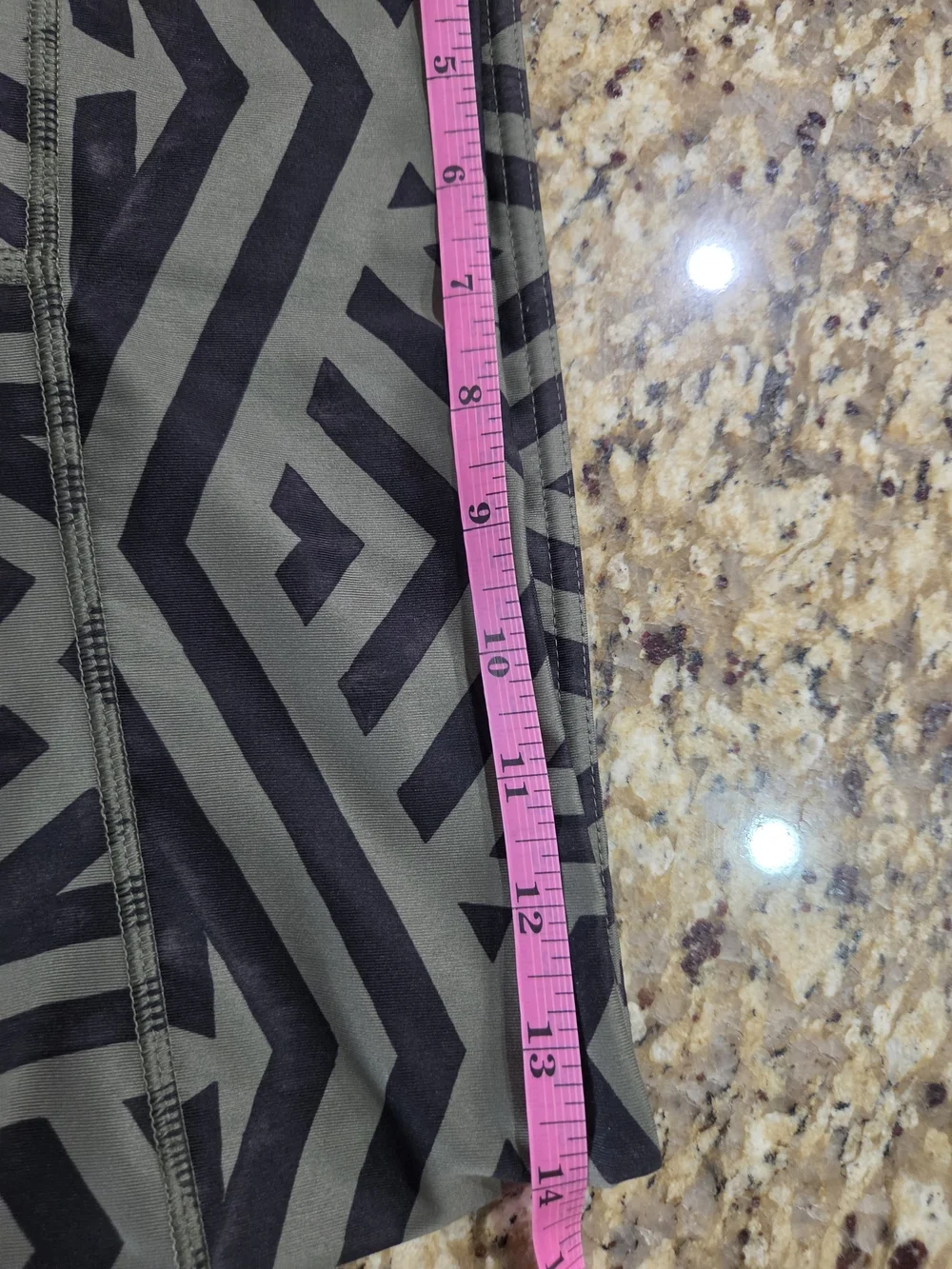 lululemon athletica Olive Green and Black Geometric Leggings